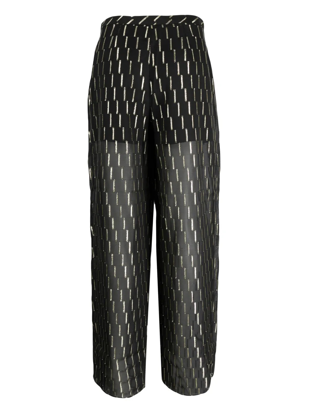 Metallic-Threading Straight-Leg Trousers