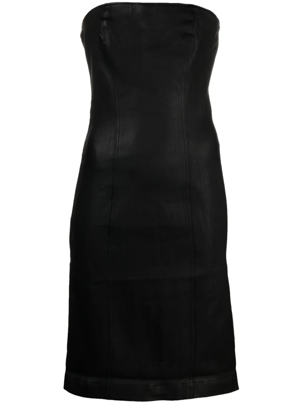 Strapless Leather Minidress