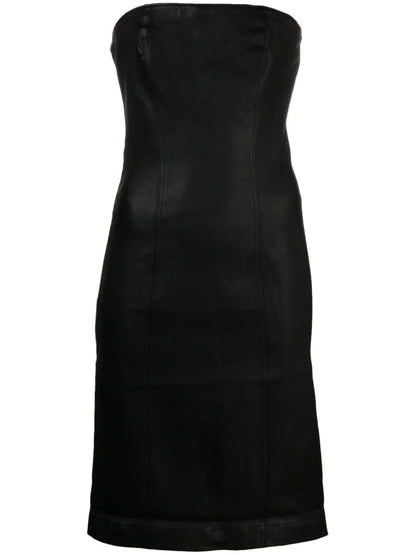 Strapless Leather Minidress
