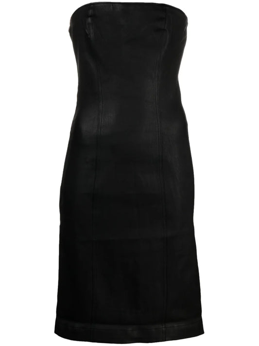 Strapless Leather Minidress