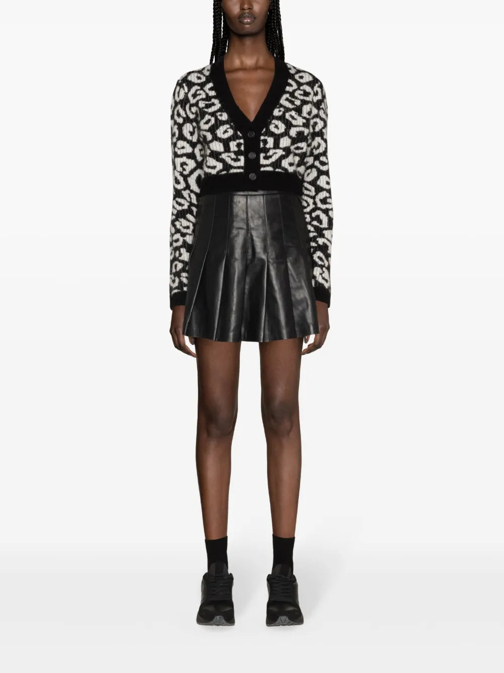 Mallory Patterned Intarsia-Knit Cardigan