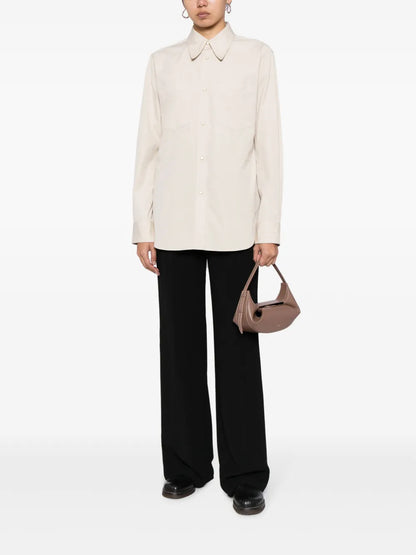 Pointed-Collar Press-Stud Shirt