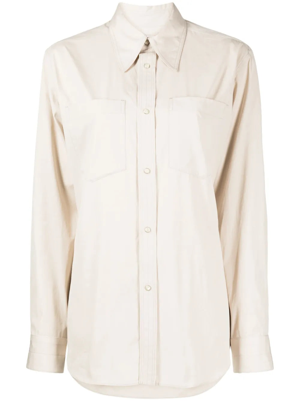 Pointed-Collar Press-Stud Shirt
