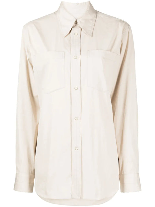 Pointed-Collar Press-Stud Shirt