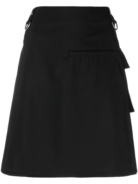 D-Ring-Embellished A-Line Skirt