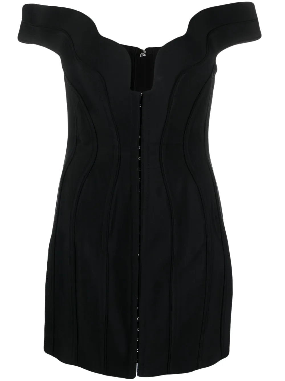 Wavy-Detail Corset Minidress