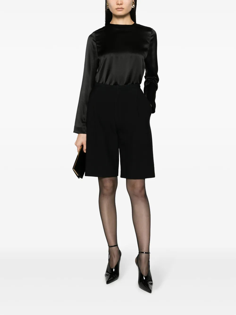 Keyhole Detail Silk Blouse