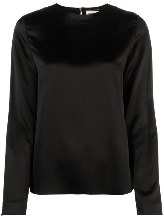 Keyhole Detail Silk Blouse