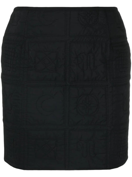 High-Waist Quilted Miniskirt