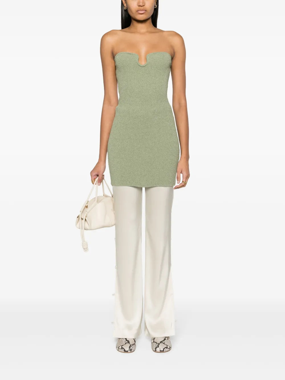 Felina Side-Button Satin Pants