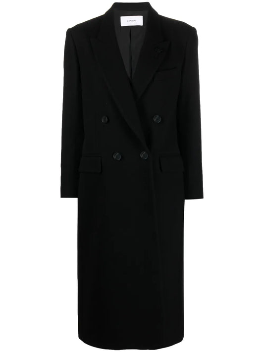 Double-Breasted Felt Wool Coat