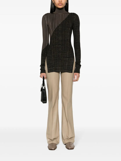 Leena High-Waist Straight-Leg Trousers