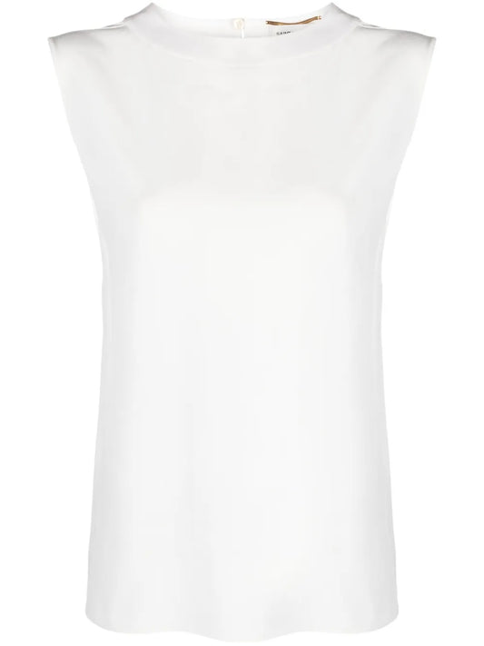 Sleeveless Satin Tank Top