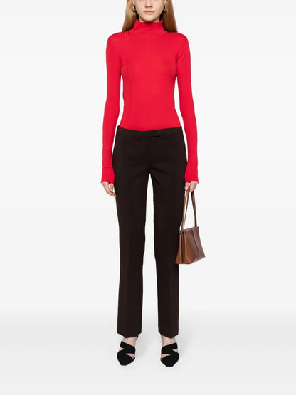 Low-Rise Slim-Cut Trousers