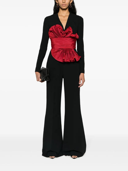 Ruffle-Detail Flared Jumpsuit