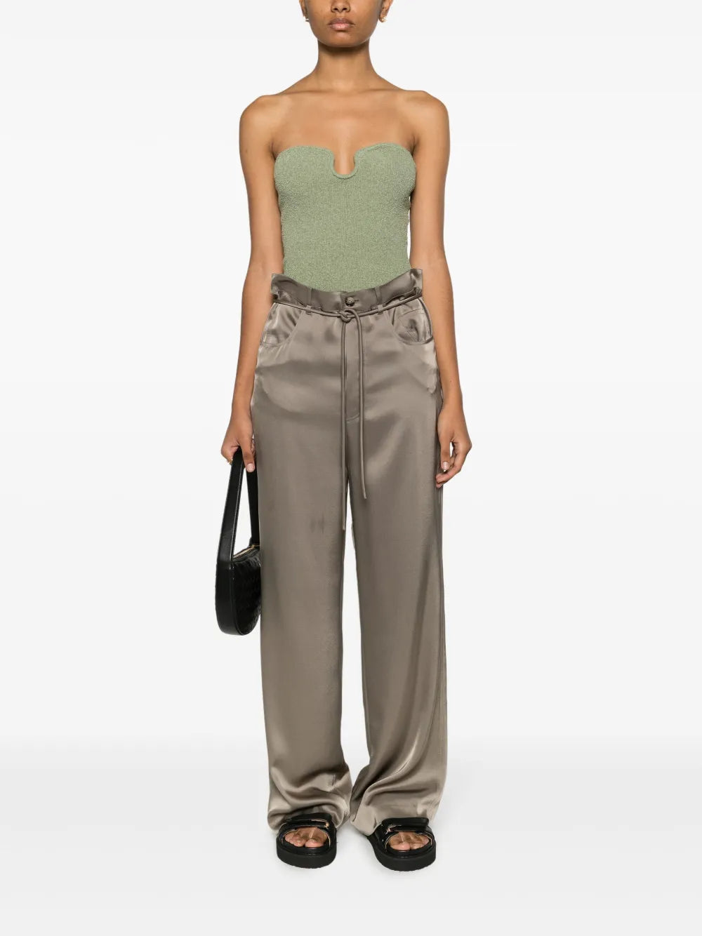 Sato Satin-Finish Palazzo Pants