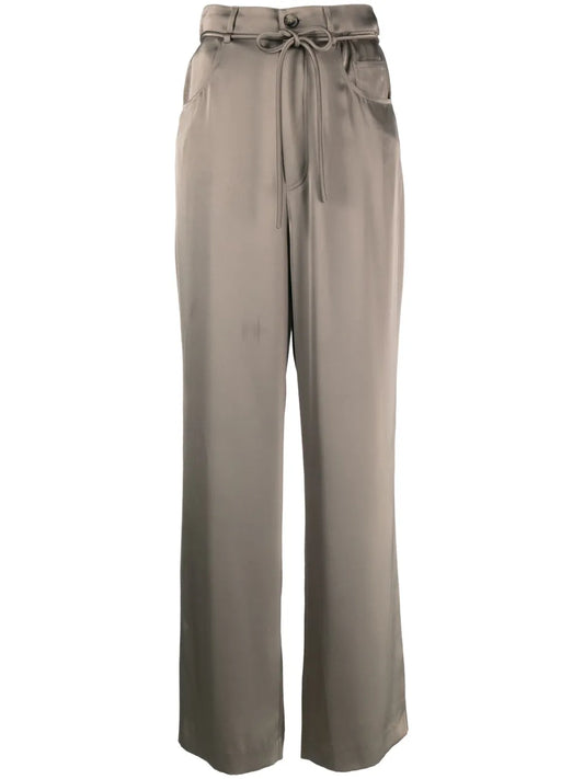 Sato Satin-Finish Palazzo Pants
