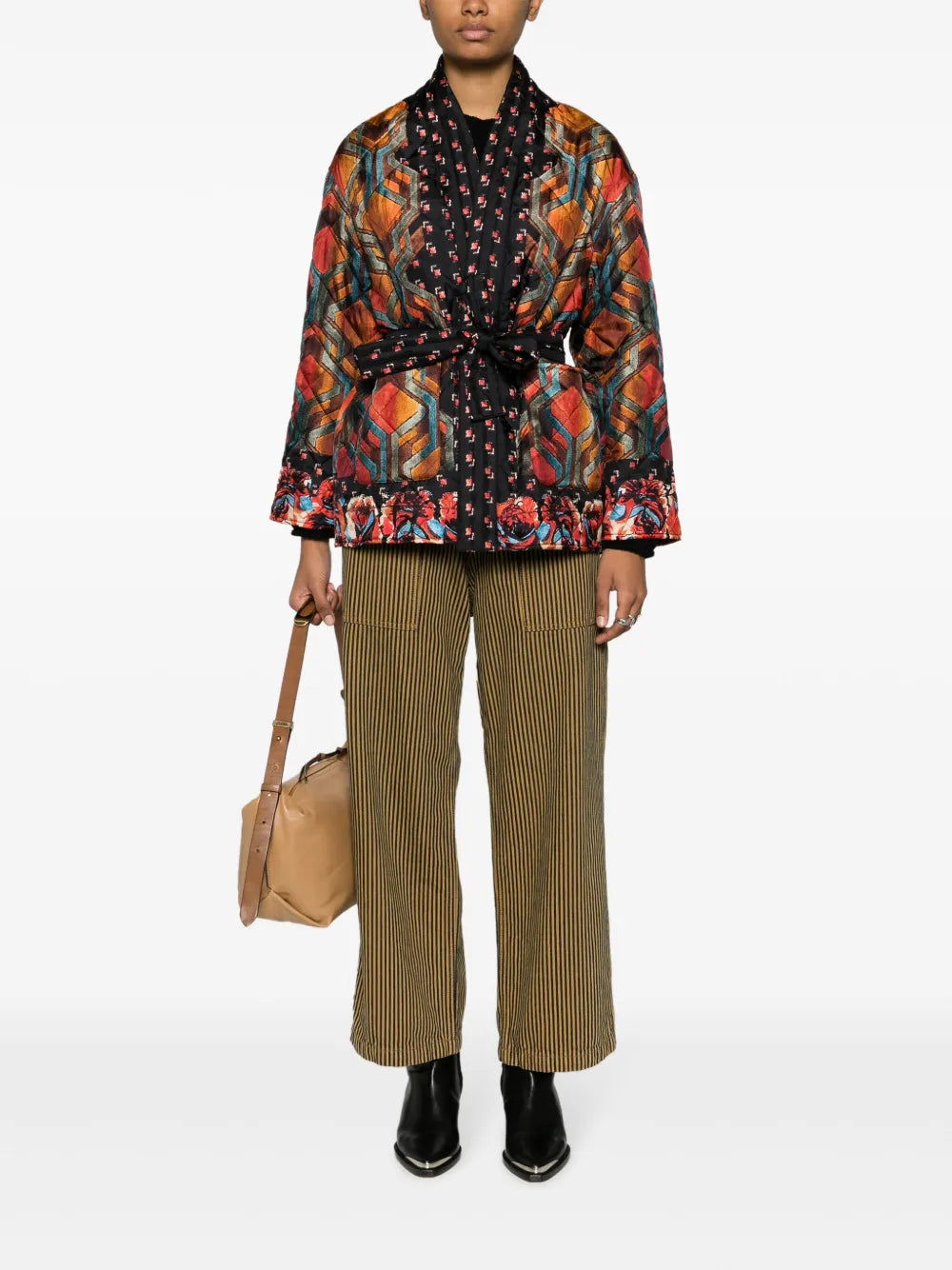 Self-Tied Quilted Jacket