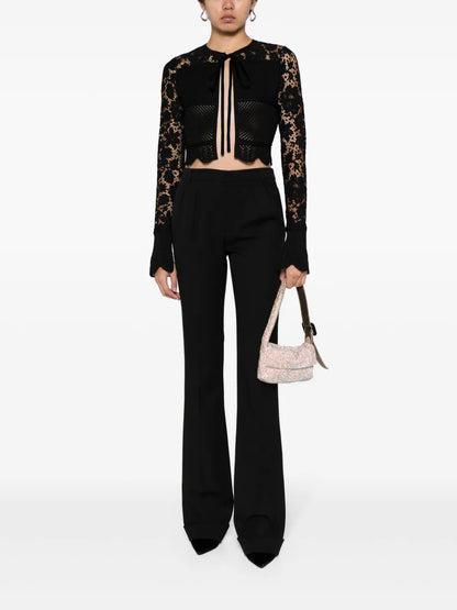 Cropped Open-Knit Top