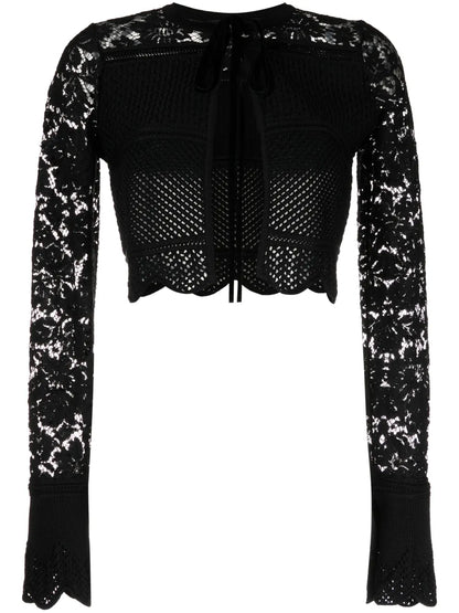 Cropped Open-Knit Top