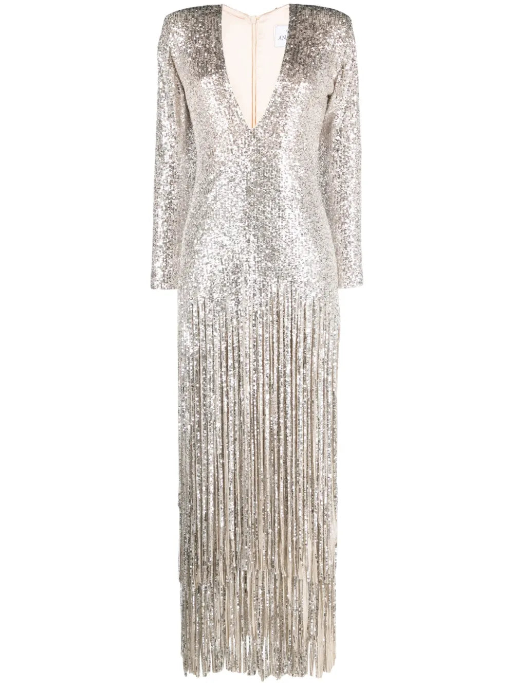 Sequinned Fringed Gown