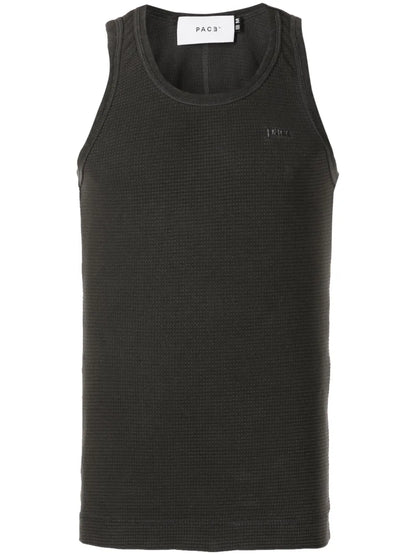 Waffle-Effect Cotton Tank Top