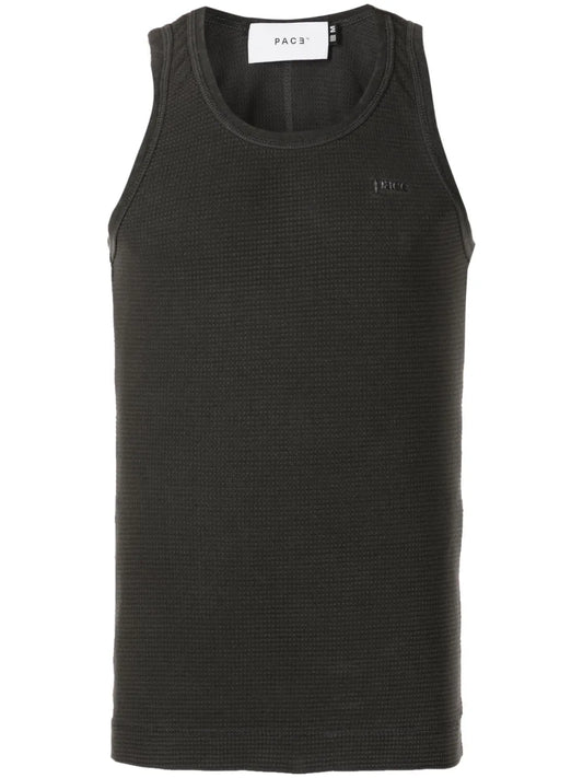 Waffle-Effect Cotton Tank Top
