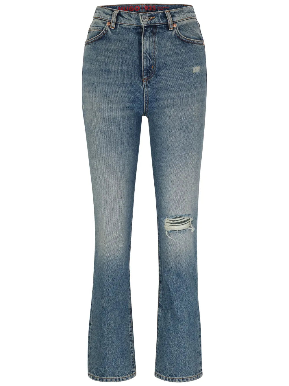 Logo-Patch Cotton Tapered Jeans