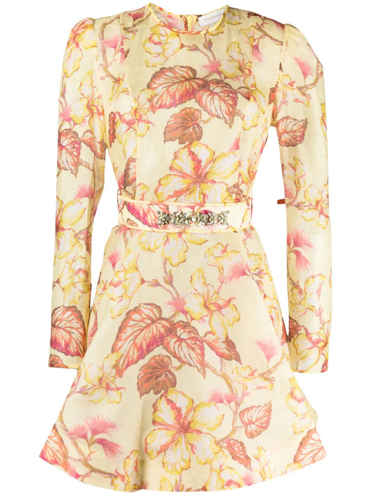 Hibiscus Floral-Print Minidress