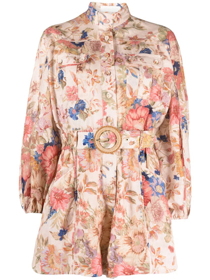 August Floral-Print Playsuit
