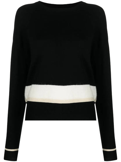 Plums Striped Cashmere Jumper