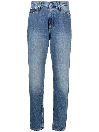 High-Rise Tapered-Leg Jeans