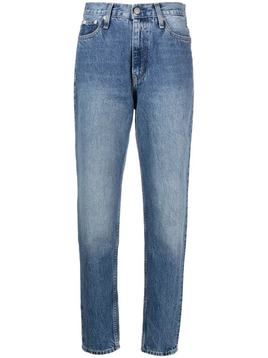High-Rise Tapered-Leg Jeans