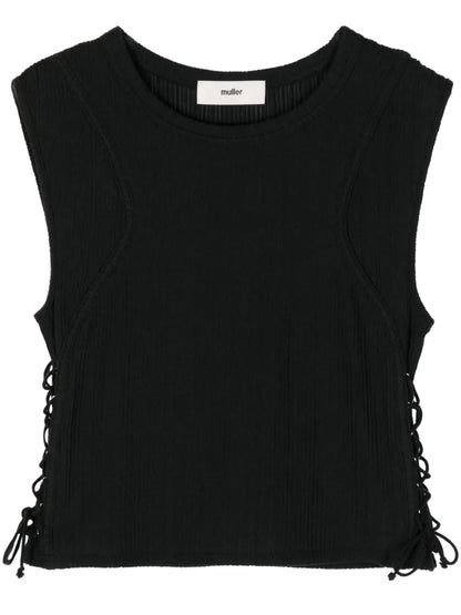 Lace-Up Sleeveless Top