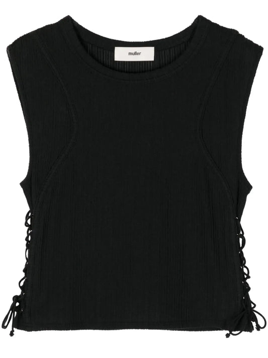 Lace-Up Sleeveless Top