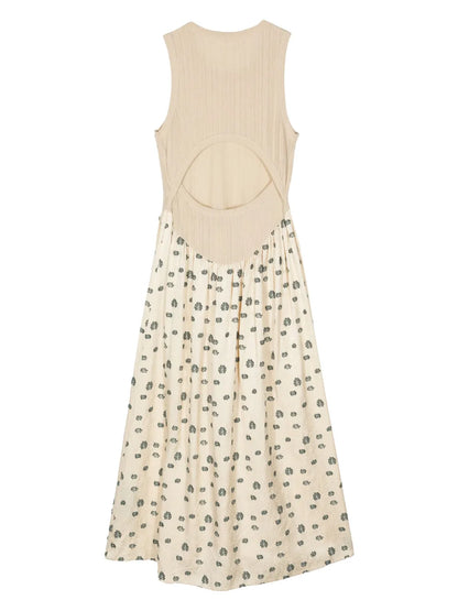 Floral-Print Panelled Dress