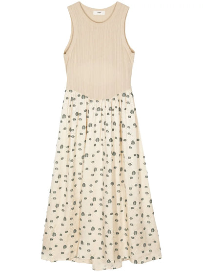 Floral-Print Panelled Dress
