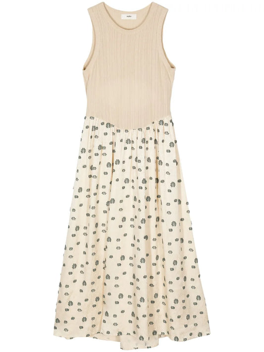 Floral-Print Panelled Dress
