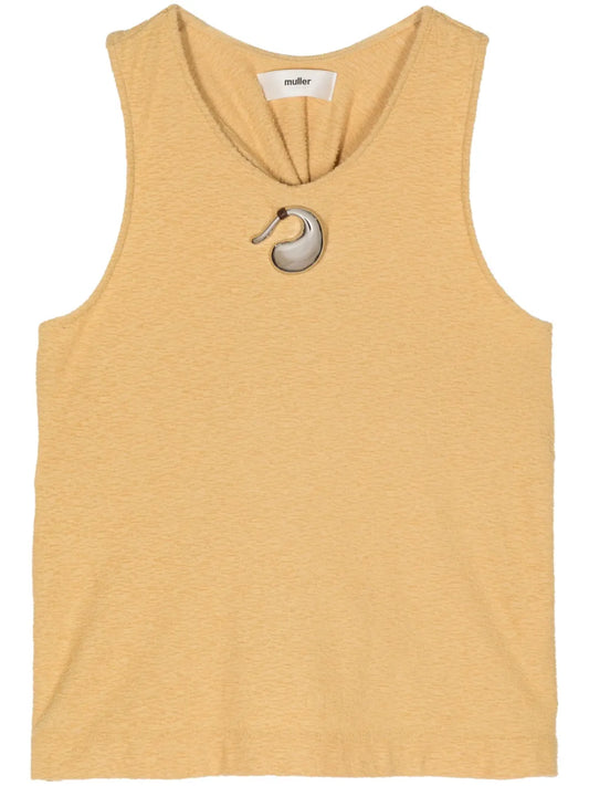 Twist-Detailing Cotton Tank Top