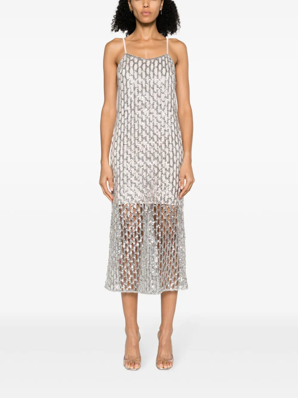 Cut-Out Sequin Maxi Dress