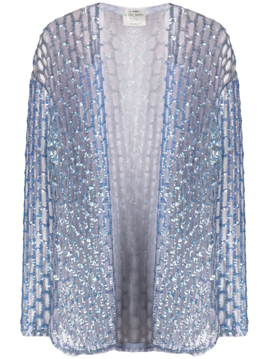 Cut-Out Sequin Tulle Jacket
