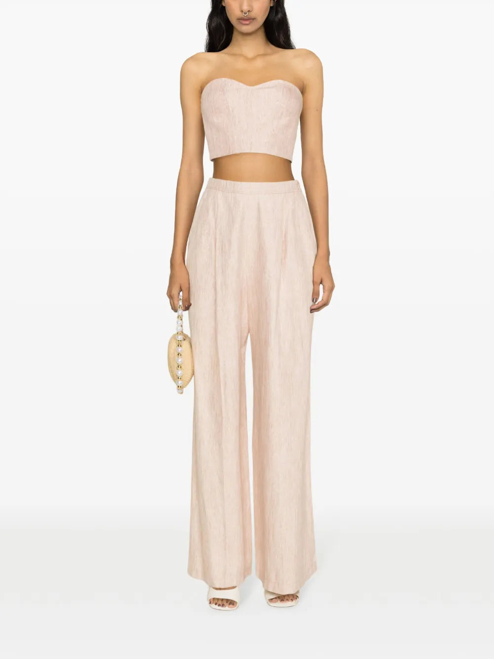Lurex High-Waist Palazzo Trousers