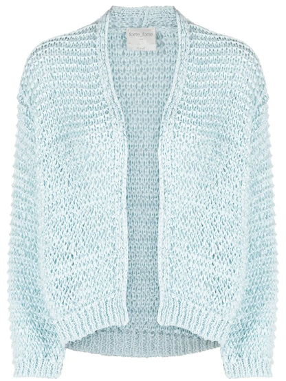 Open-Knit Open Front Cardigan