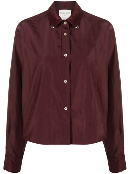 Crystal-Embellished Cotton-Blend Shirt
