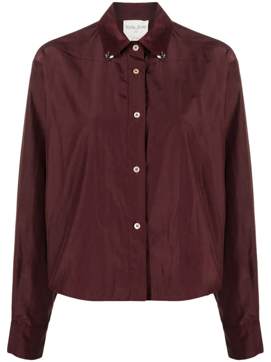 Crystal-Embellished Cotton-Blend Shirt