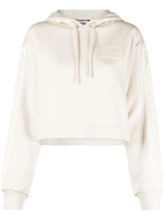 Cropped Cotton Hoodie
