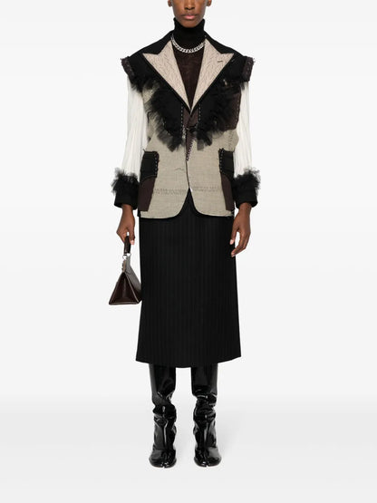 Deconstructed-Design Single-Breasted Blazer