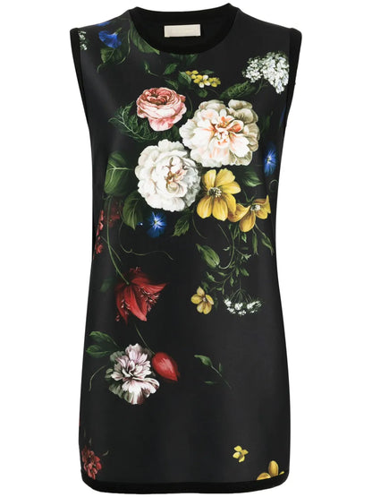 Floral-Print Scuba-Jersey Top