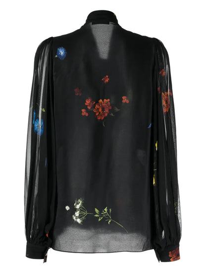 Floral-Print Silk Shirt