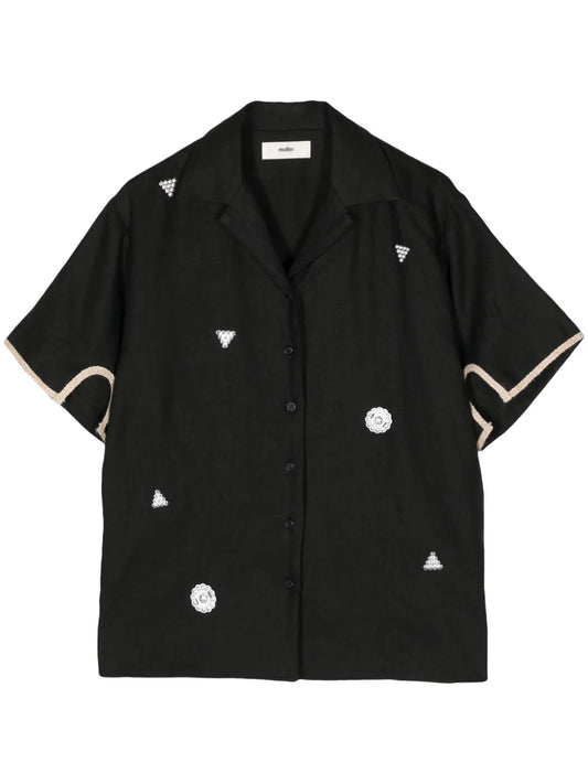 Lino Crystal-Embellished Linen Shirt